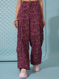 Tokyo Talkies Women Maroon Printed Regular Fit Joggers - Maroon - Image 1