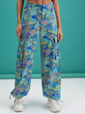 Tokyo Talkies Women Blue Printed Regular Fit Joggers - Blue - Image 1