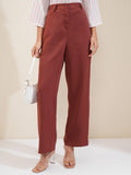 Tokyo Talkies Women Rust Regular Solid Wide Leg - Rust - Image 1