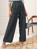 Tokyo Talkies Women Charcoal Solid Flared Casual Trouser - Charcoal - Image 1