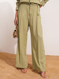 Tokyo Talkies Women Beige Solid Straight Fit Casual Trouser - Beige - Image 1