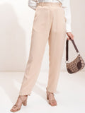 Tokyo Talkies Women Beige Solid Regular Fit Casual Trouser - Beige - Image 1