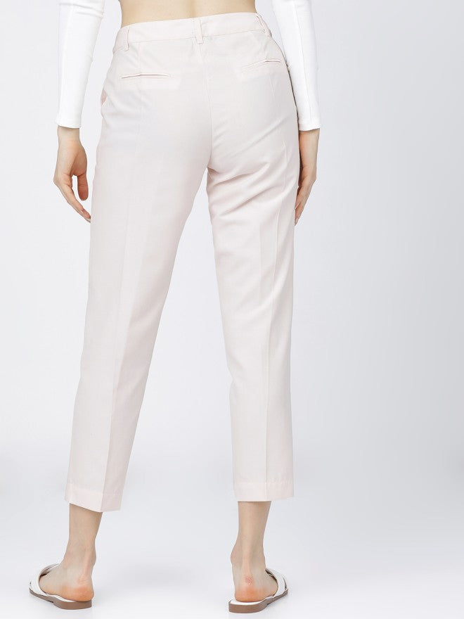 Tokyo Talkies Women Pink Solid Flared Casual Trouser - Pink - Image 3
