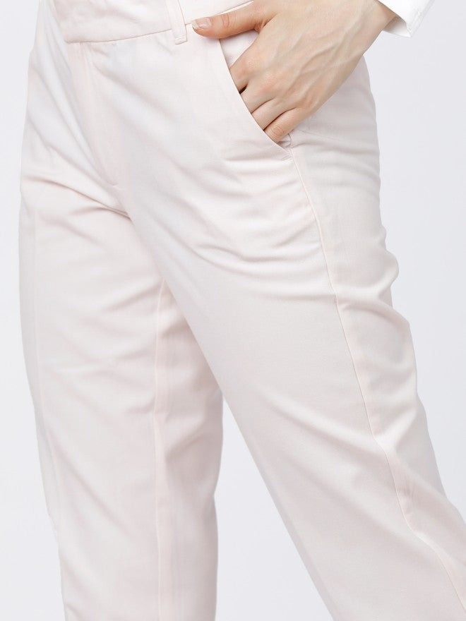 Tokyo Talkies Women Pink Solid Flared Casual Trouser - Pink - Image 4