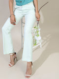 Tokyo Talkies Women Green Solid Straight Fit Casual Trouser - Green - Image 1