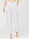 Tokyo Talkies Women Purple Solid Regular Fit Casual Trouser - Purple - Image 1
