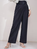 Tokyo Talkies Women Navy Blue Solid Regular Fit Casual Trouser - Navy Blue - Image 1