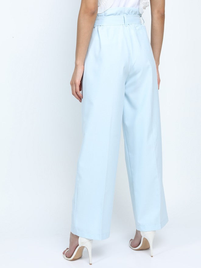 Tokyo Talkies Women Blue Solid Flared - Blue - Image 3