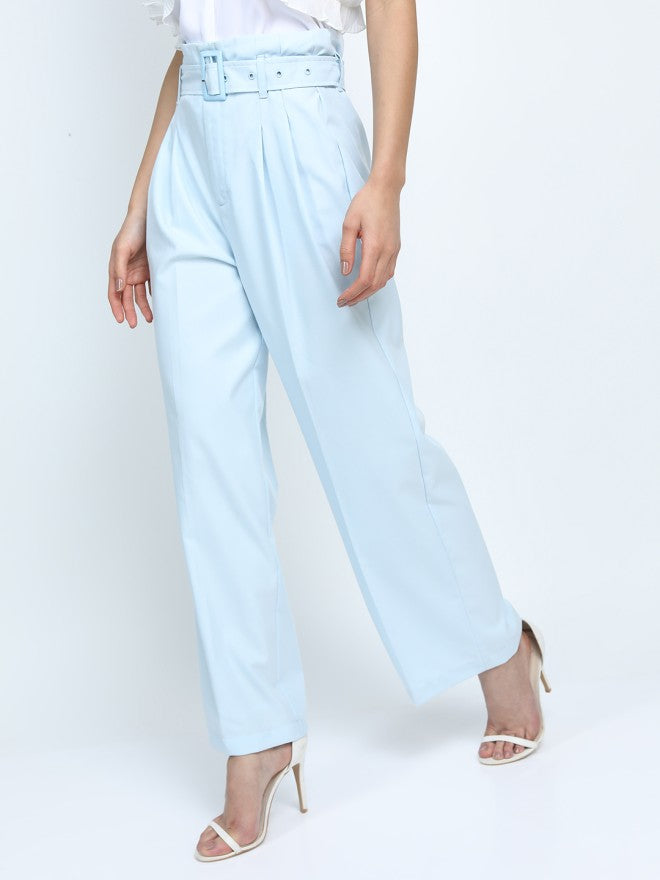 Tokyo Talkies Women Blue Solid Flared - Blue - Image 4
