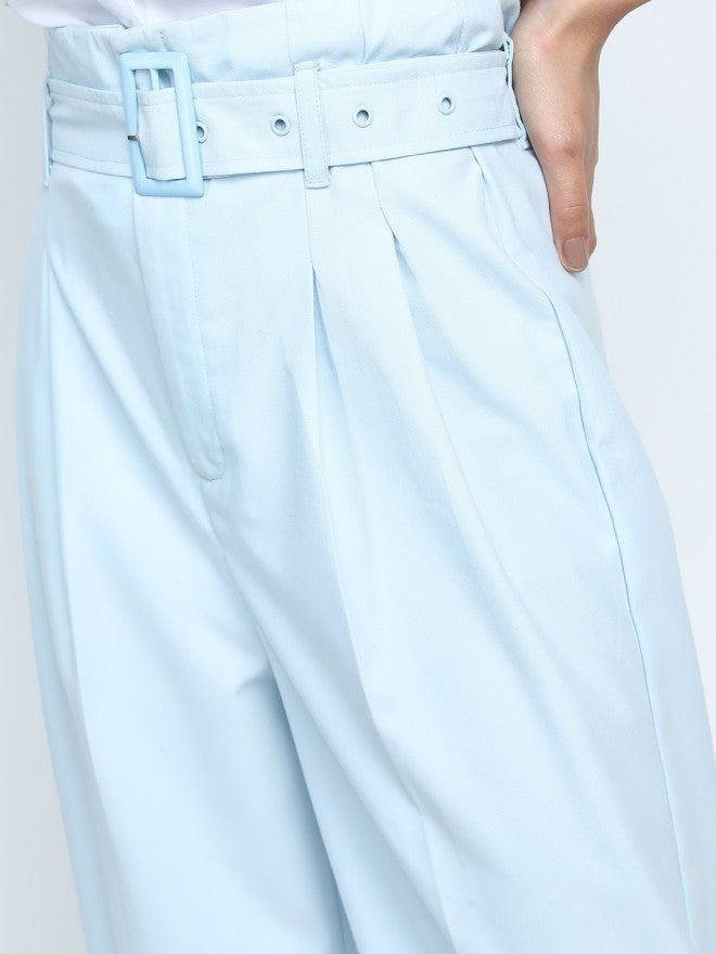 Tokyo Talkies Women Blue Solid Flared - Blue - Image 5