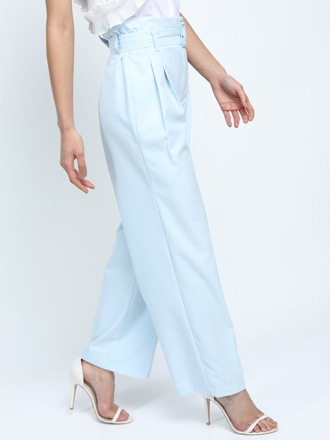 Tokyo Talkies Women Blue Solid Flared - Blue - Image 6