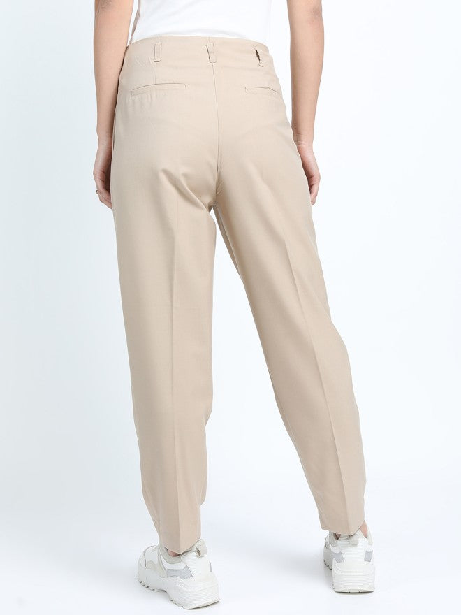 Tokyo Talkies Women Beige Solid Regular Fit - Beige - Image 3