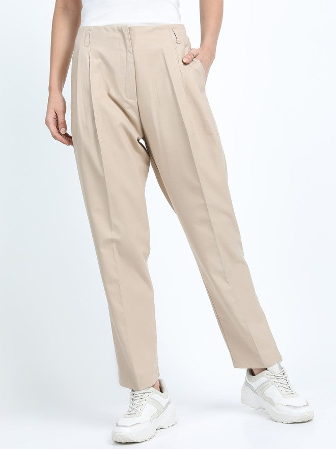 Tokyo Talkies Women Beige Solid Regular Fit - Beige - Image 5