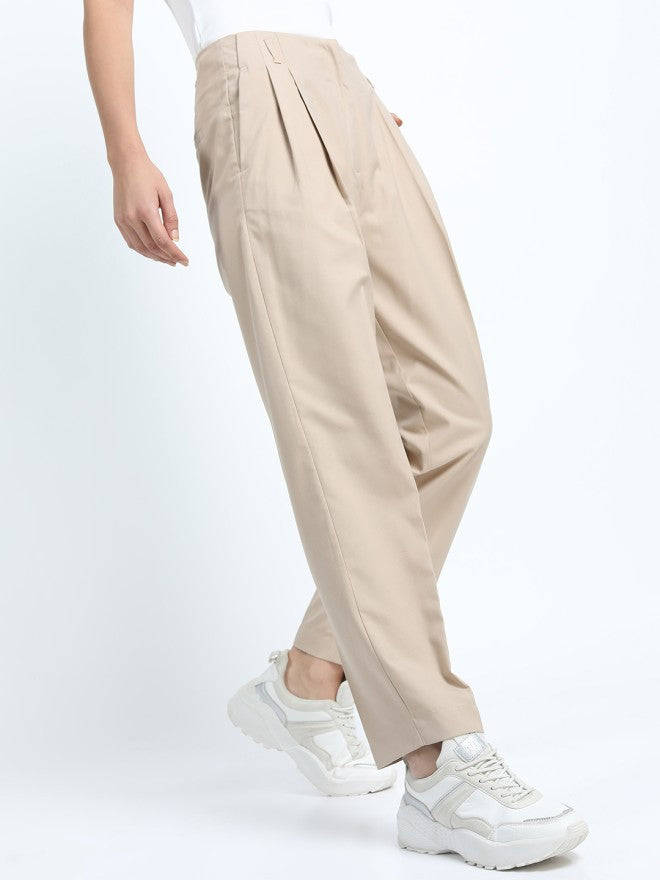 Tokyo Talkies Women Beige Solid Regular Fit - Beige - Image 6