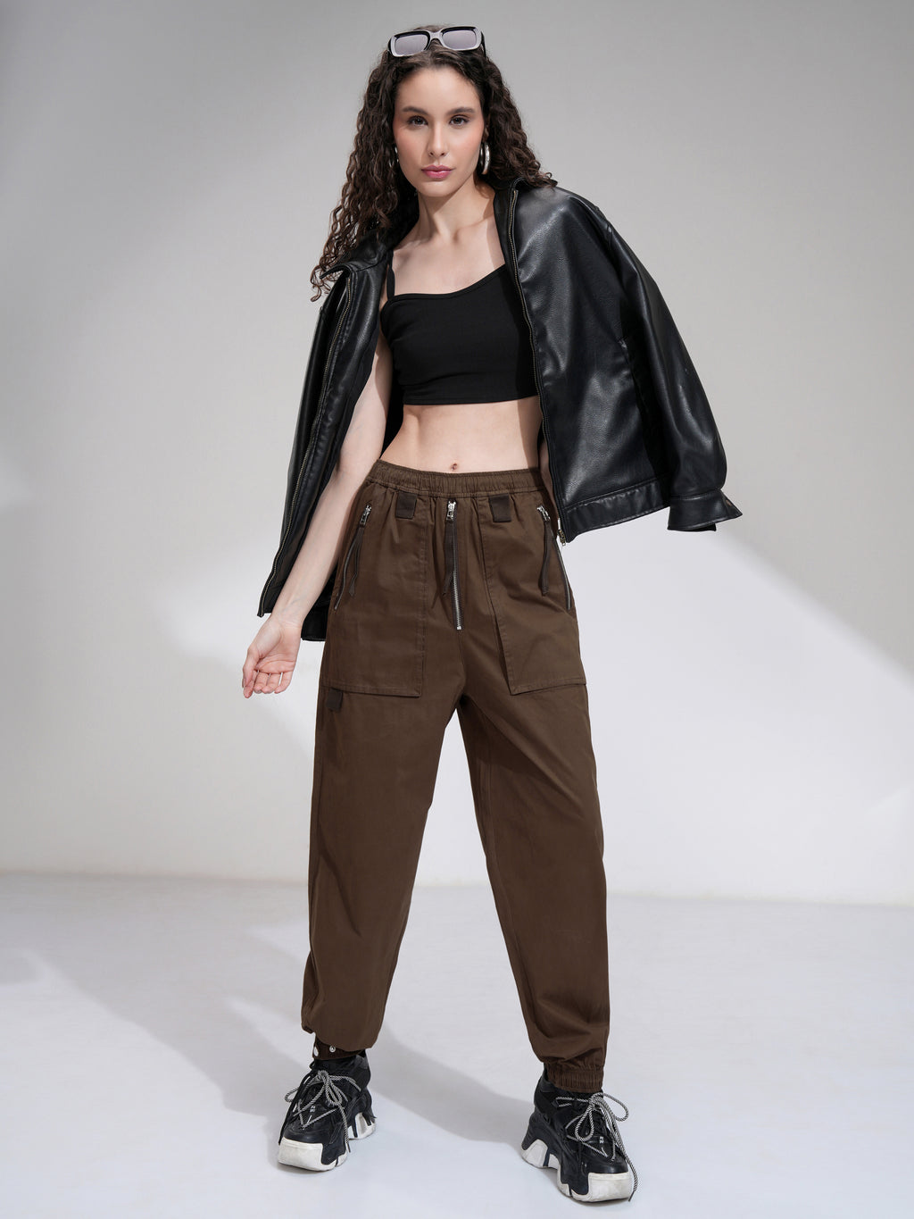Tokyo Talkies Women Brown Relaxed Fit Solid Joggers - Brown - Image 2