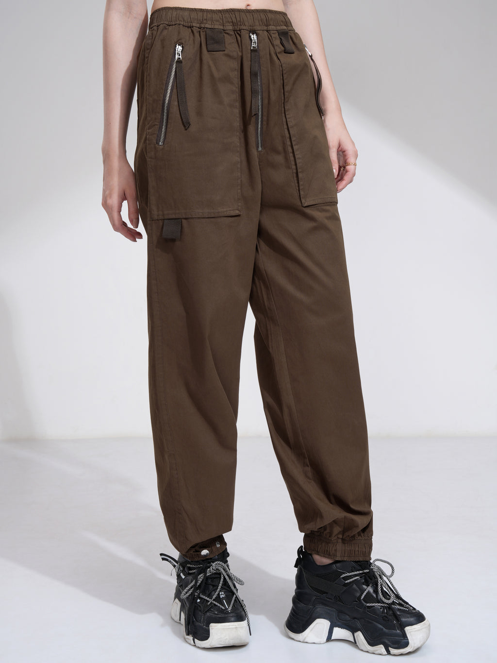 Tokyo Talkies Women Brown Relaxed Fit Solid Joggers - Brown - Image 6