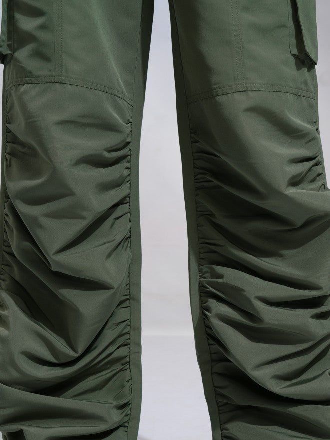 Tokyo Talkies Women Green Solid Regular Fit Cargos - Green - Image 7