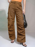 Tokyo Talkies Women Beige Solid Regular Fit Cargos - Beige - Image 1