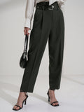 Tokyo Talkies Women Olive Solid Regular Fit Casual Trouser - Olive - Image 1