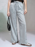 Tokyo Talkies Women Off White Solid Regular Fit Casual Trouser - Off White - Image 1