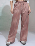 Tokyo Talkies Women Rust Solid Regular Fit Casual Trouser - Rust - Image 1