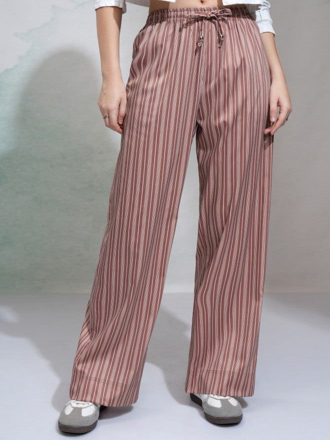 Tokyo Talkies Women Rust Solid Regular Fit Casual Trouser - Rust - Image 1