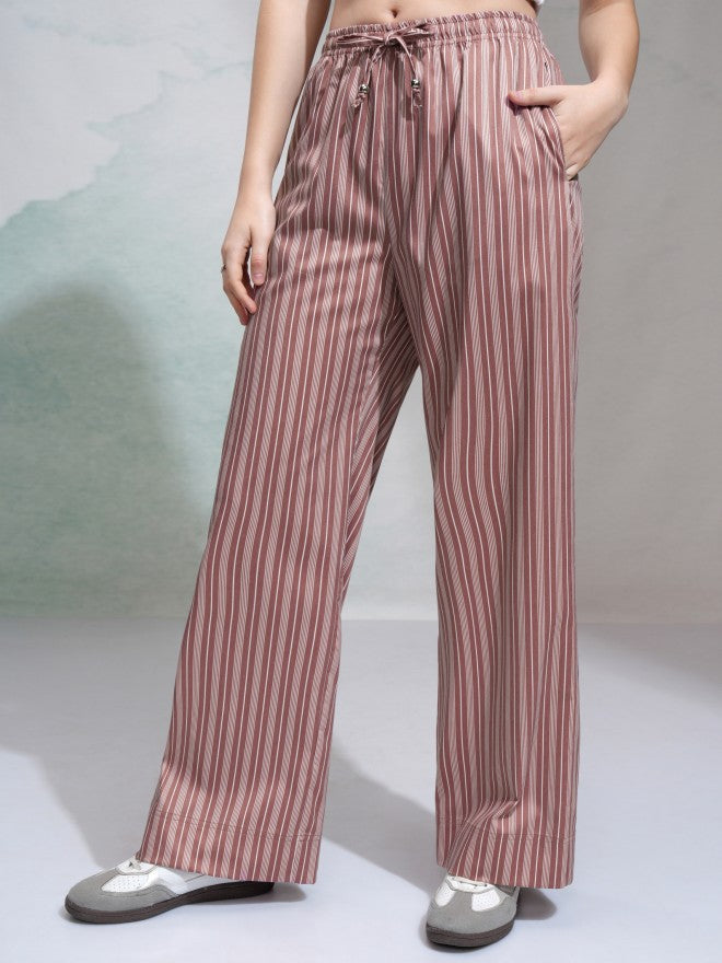 Tokyo Talkies Women Rust Solid Regular Fit Casual Trouser - Rust - Image 4