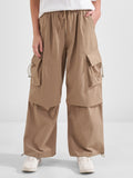 Tokyo Talkies Women Brown Solid Loose Fit Cargos