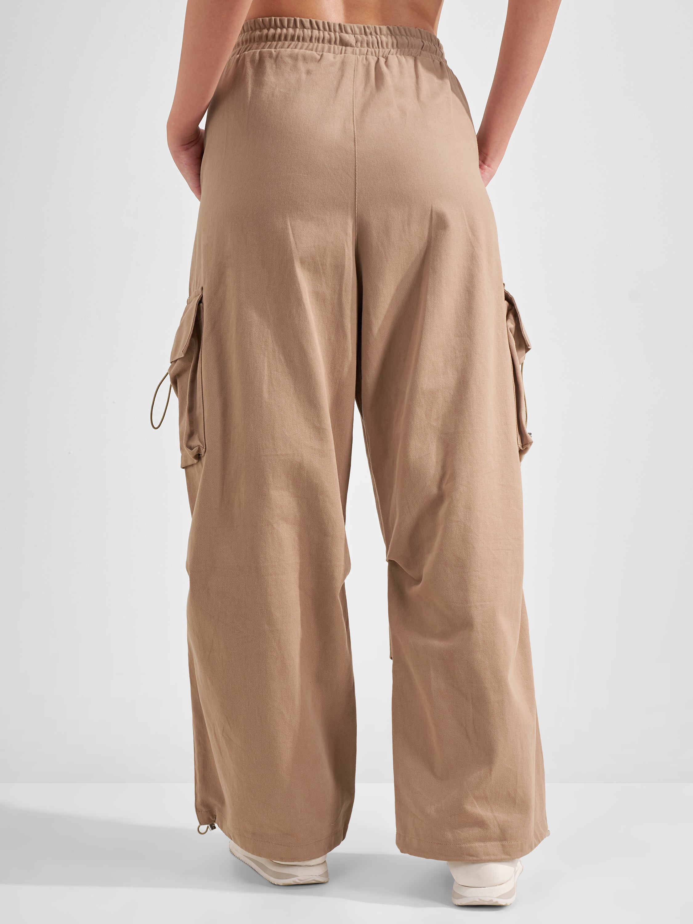 Tokyo Talkies Women Brown Solid Loose Fit Cargos