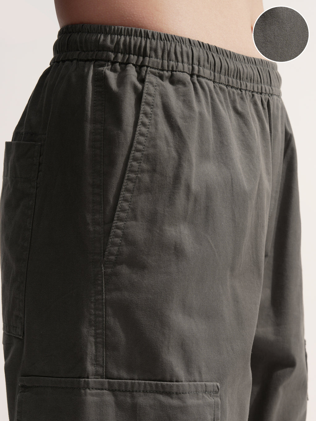 Tokyo Talkies Women Grey Solid Regular Fit Cargos - Grey - Image 5