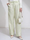 Tokyo Talkies Women Green Solid Flared Casual Trouser - Green - Image 1