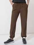 Tokyo Talkies Women Brown Solid Regular Fit Joggers - Brown - Image 1