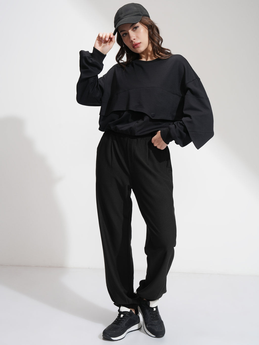 Tokyo Talkies Women Black Solid Straight Fit Joggers - Black - Image 2