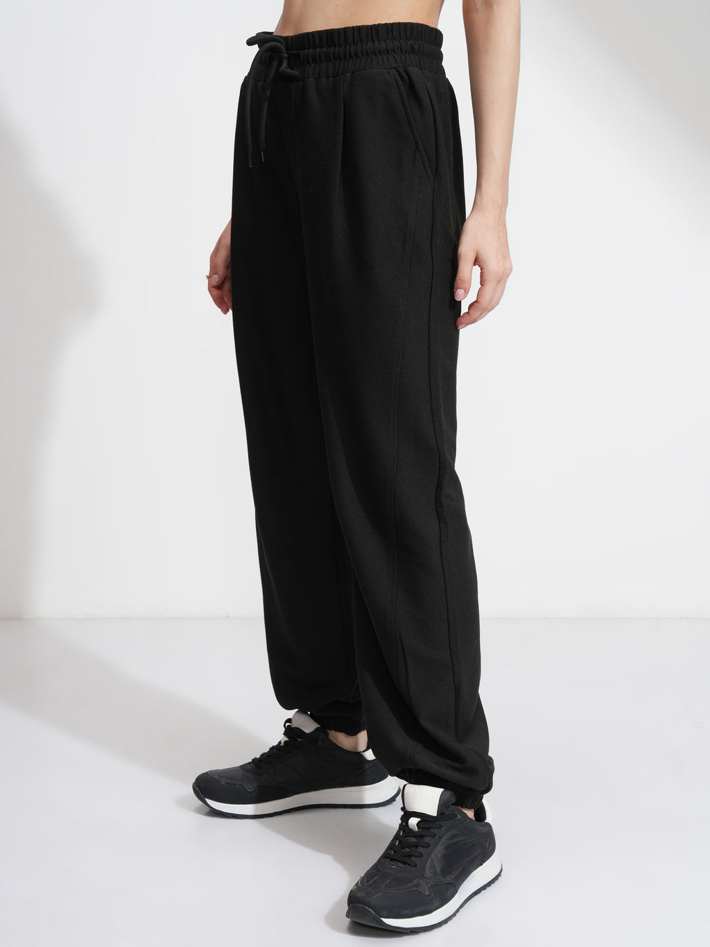 Tokyo Talkies Women Black Solid Straight Fit Joggers - Black - Image 4