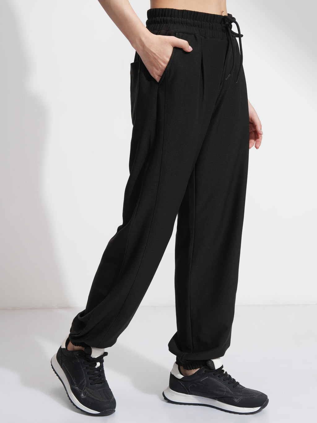 Tokyo Talkies Women Black Solid Straight Fit Joggers - Black - Image 6