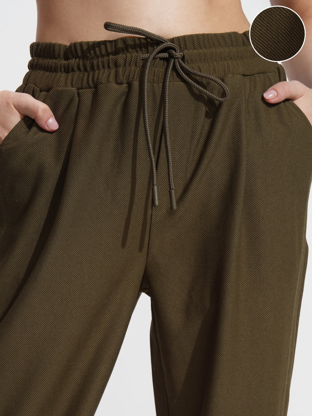 Tokyo Talkies Women Olive Solid Straight Fit Joggers - Olive - Image 5