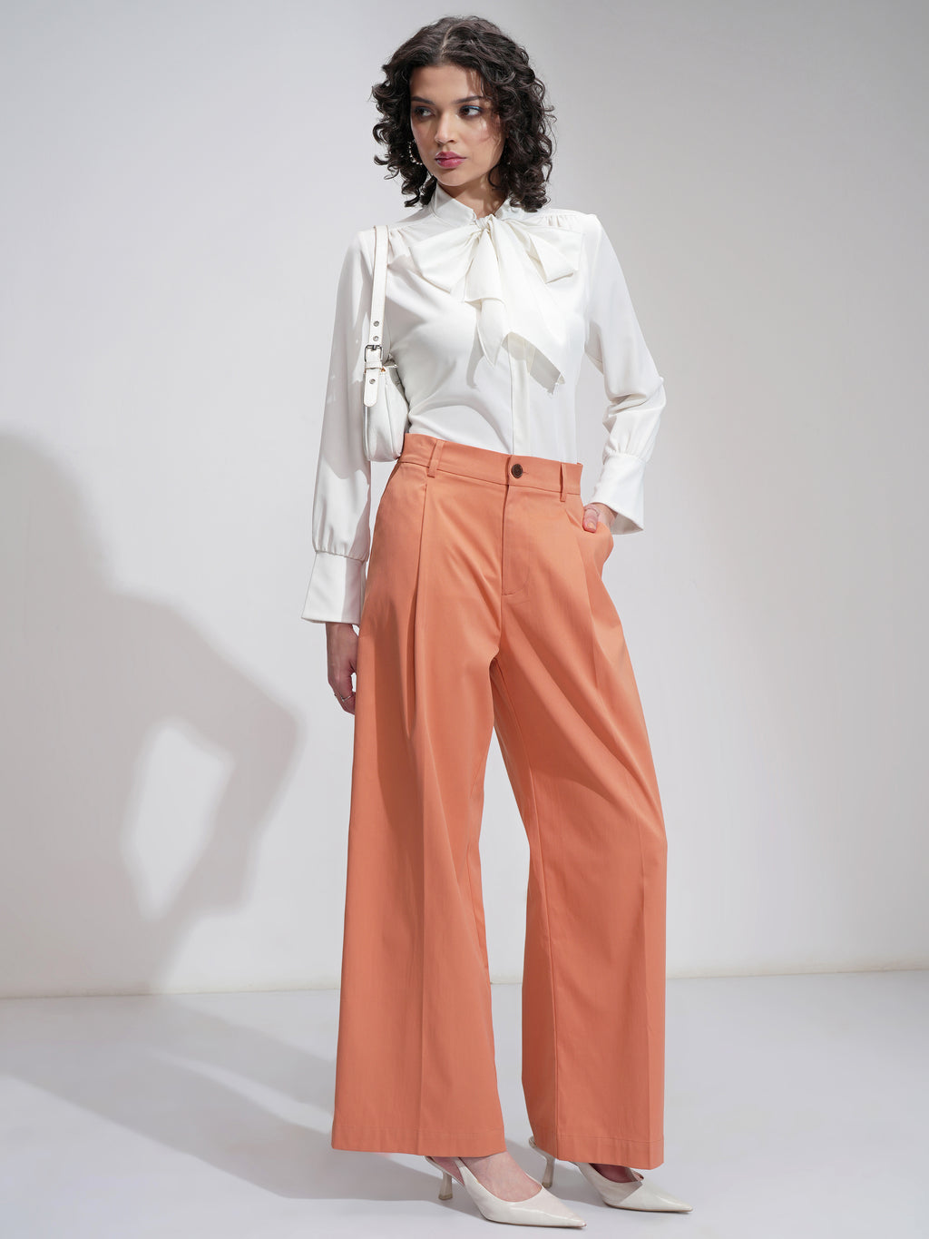 Tokyo Talkies Women Orange Wide Leg Solid Jeans - Orange - Image 2