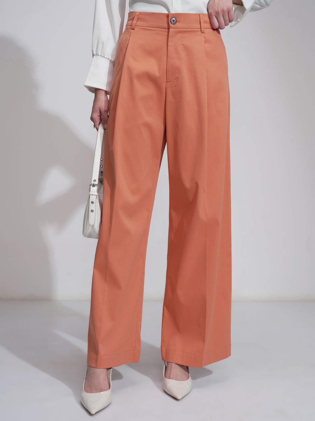 Tokyo Talkies Women Orange Wide Leg Solid Jeans - Orange - Image 4