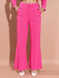 Tokyo Talkies Women Pink Solid Flared Casual Trouser - Pink - Image 1