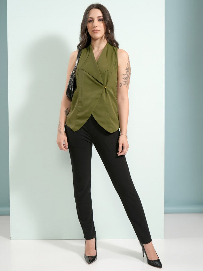 Tokyo Talkies Women Black Solid Skinny Fit Casual Trouser - Black - Image 2