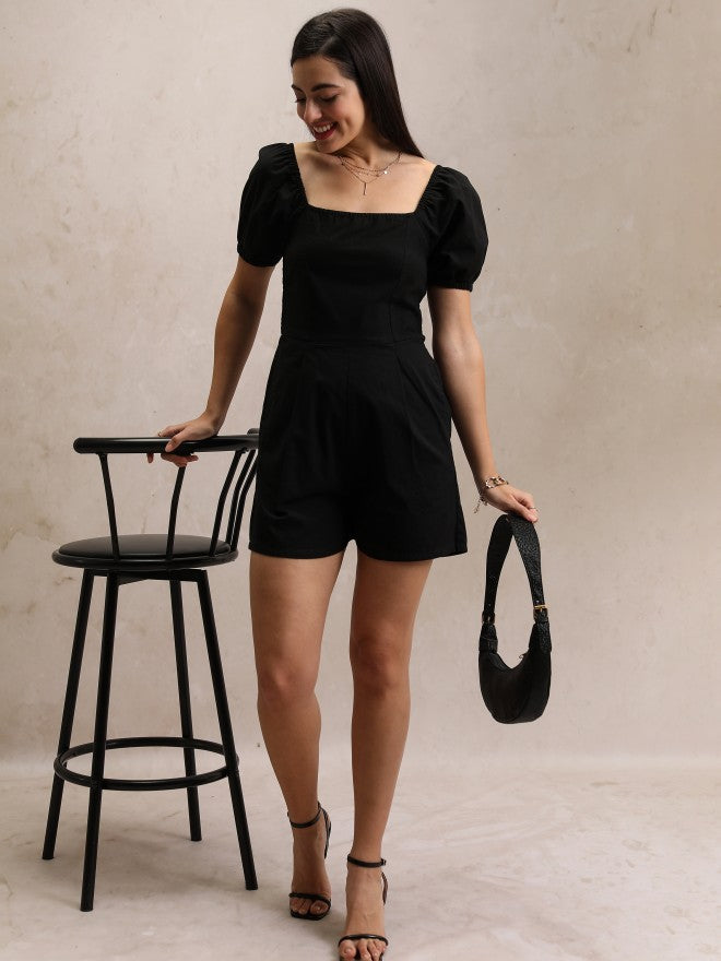 Tokyo Talkies Women Black Solid Jumpsuit - Black - Image 2