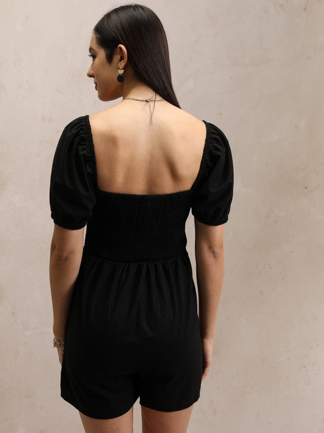 Tokyo Talkies Women Black Solid Jumpsuit - Black - Image 3
