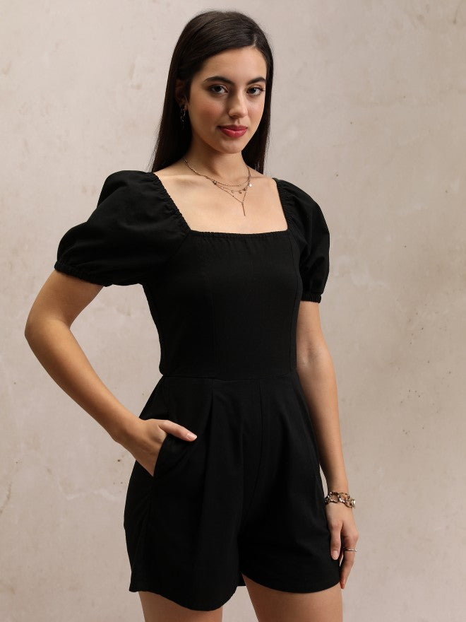 Tokyo Talkies Women Black Solid Jumpsuit - Black - Image 6