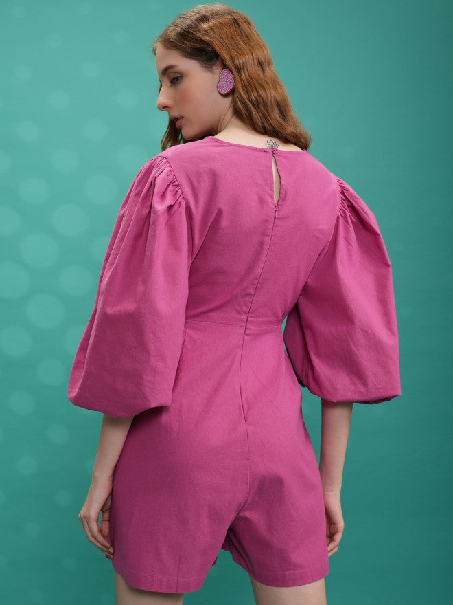 Tokyo Talkies Women Pink Solid Jumpsuit - Pink - Image 3