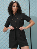 Tokyo Talkies Women Black Solid Jumpsuit - Black - Image 1
