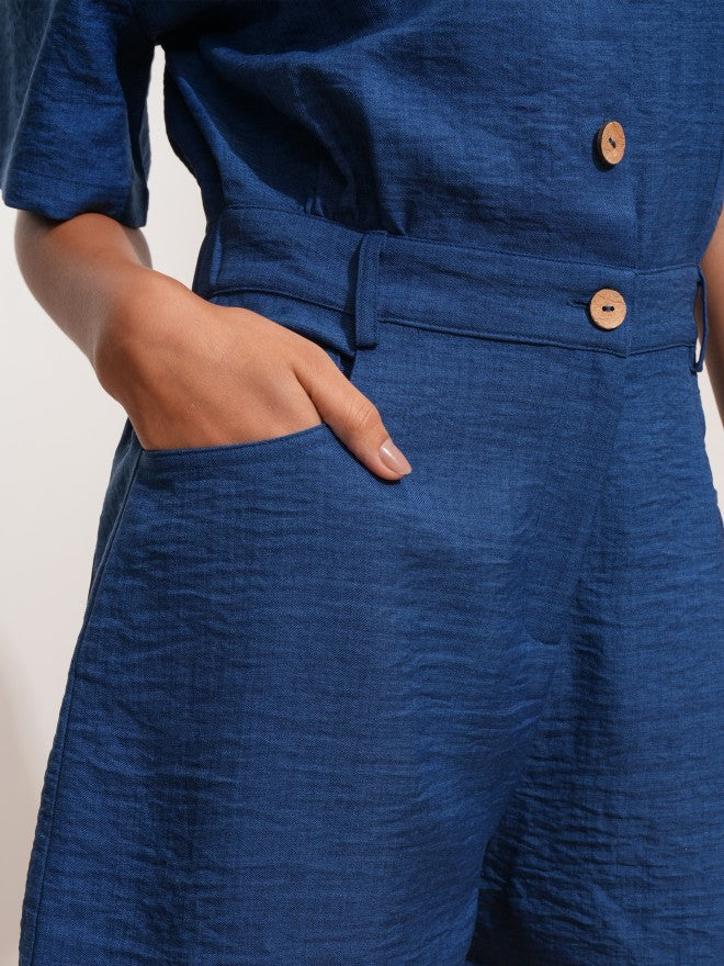 Tokyo Talkies Women Blue Solid Jumpsuit - Blue - Image 7