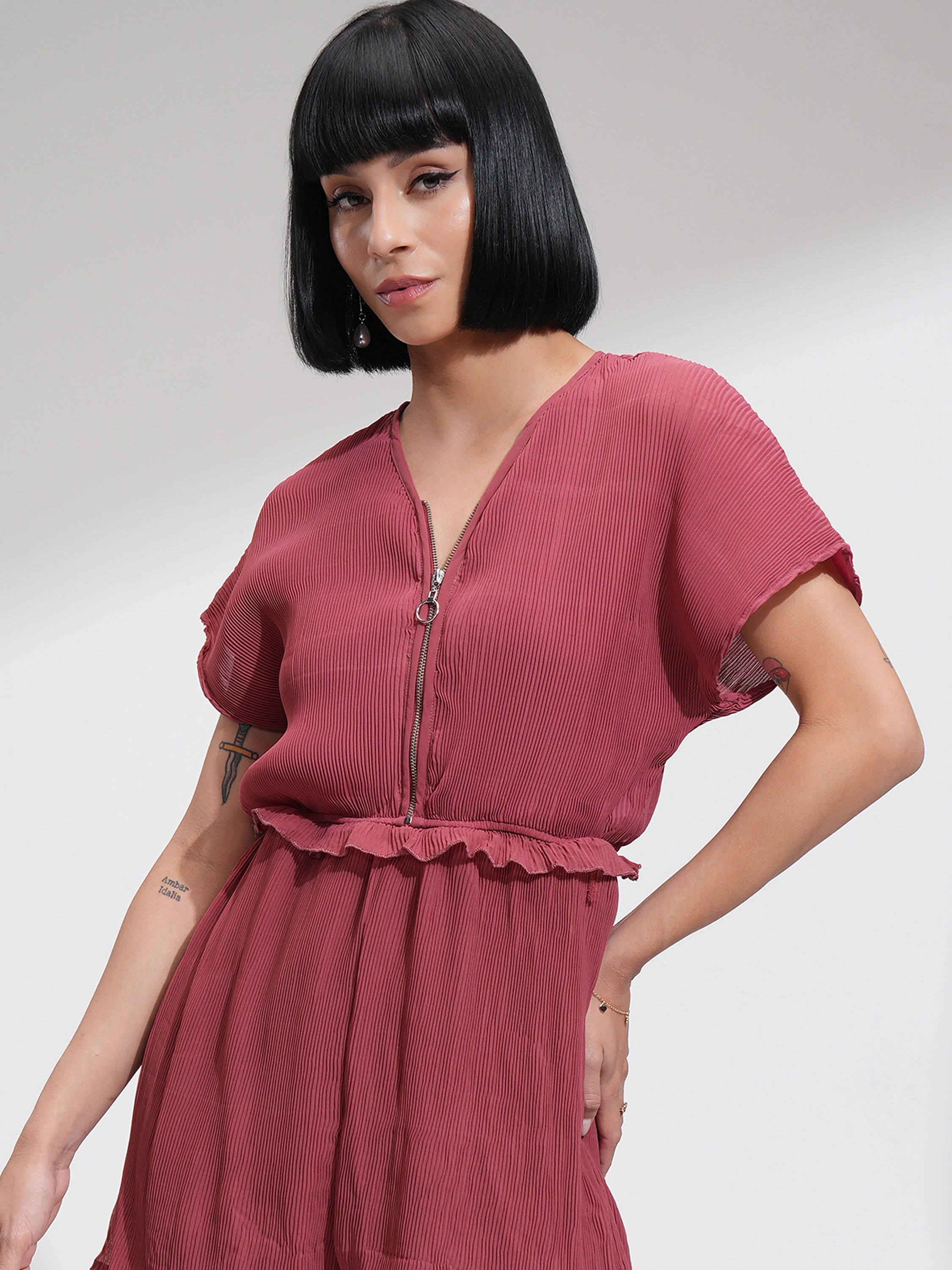 Tokyo Talkies Women Red Solid Jumpsuit - Red - Image 1