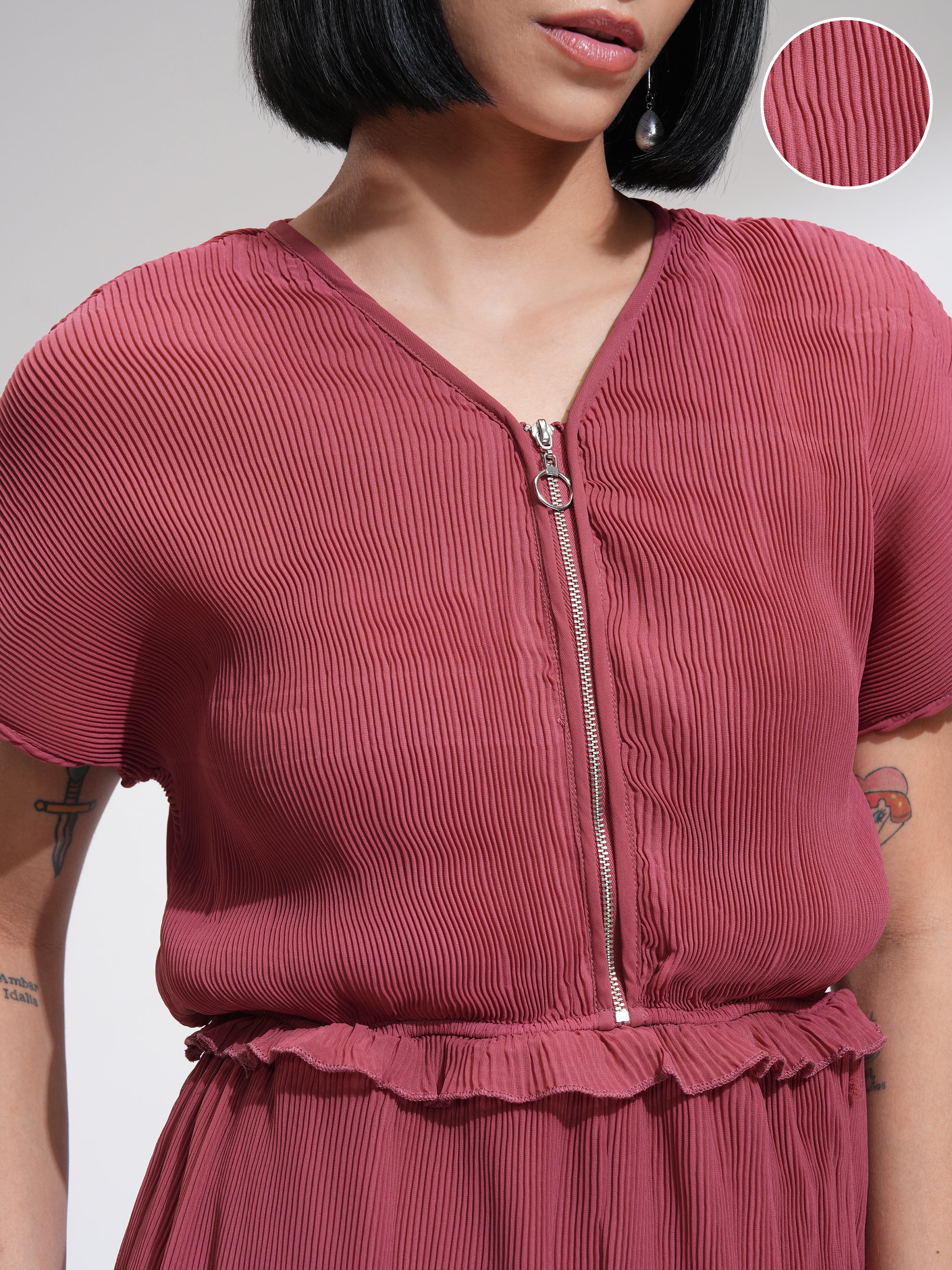 Tokyo Talkies Women Red Solid Jumpsuit - Red - Image 5