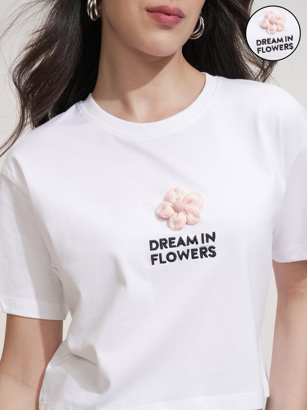 Tokyo Talkies Women White Solid Round Neck T-Shirt - White - Image 5