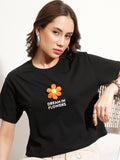 Tokyo Talkies Women Black Solid Round Neck T-Shirt - Black - Image 1